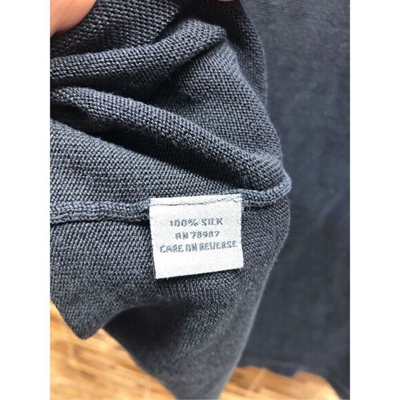 Johnston & Murphy Size XL 100% Silk Polo Black - Picture 3 of 4